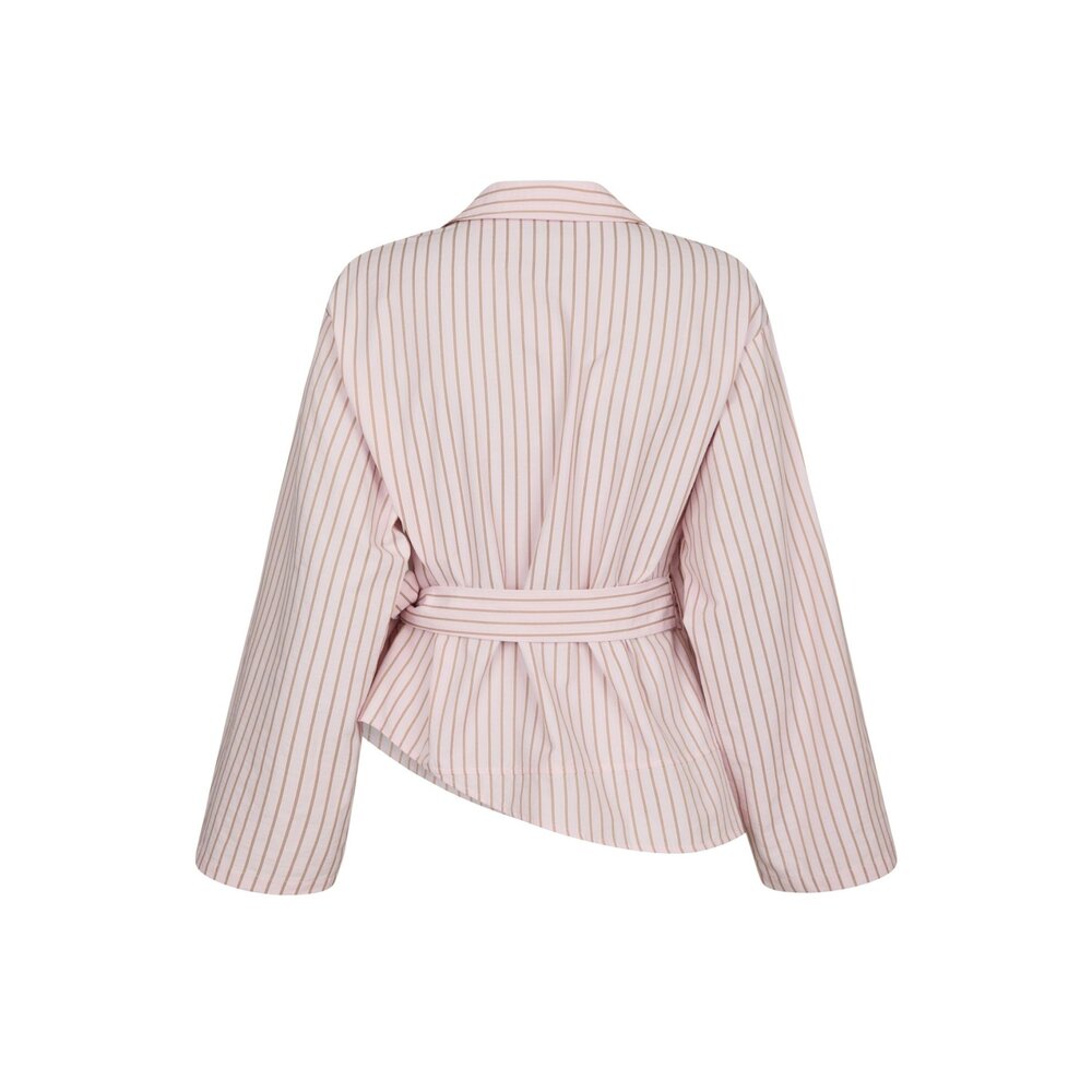 Neo Noir TIFUNA STRIPE WRAP SHIRT - LIGHT PINK
