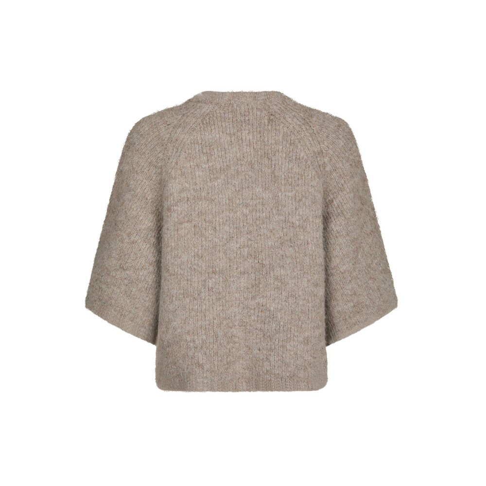 Neo Noir AMAYA FLUFFY KNIT CARDIGAN - BEIGE MELANGE