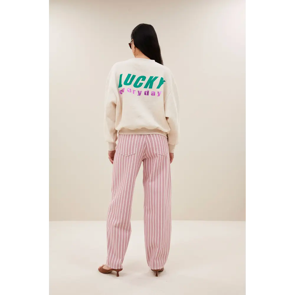 BY BAR BIBI MELANGE LUCKY EVERYDAY SWEATER - OYSTER MELEE