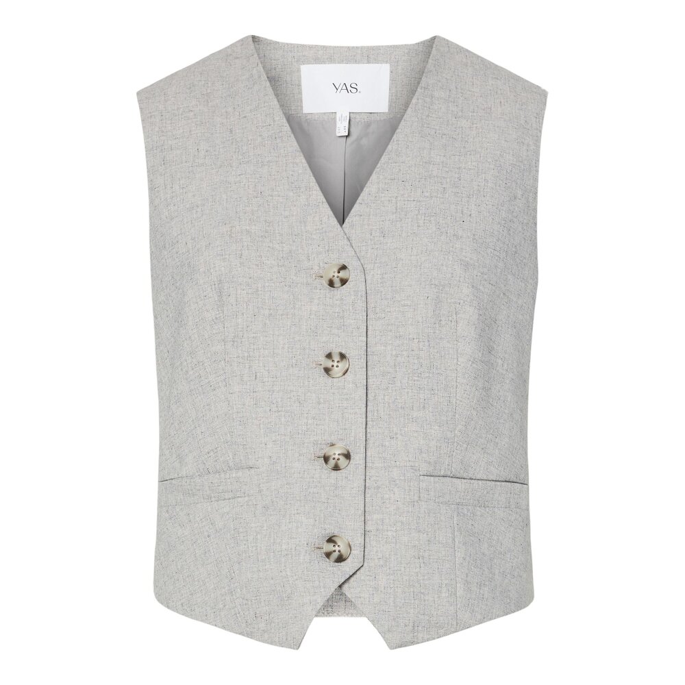 YAS RIU CLASSIC WAISTCOAT - LIGHT GREY MELANGE