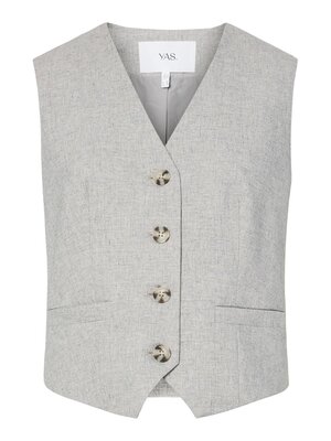 YAS RIU CLASSIC WAISTCOAT - LIGHT GREY MELANGE