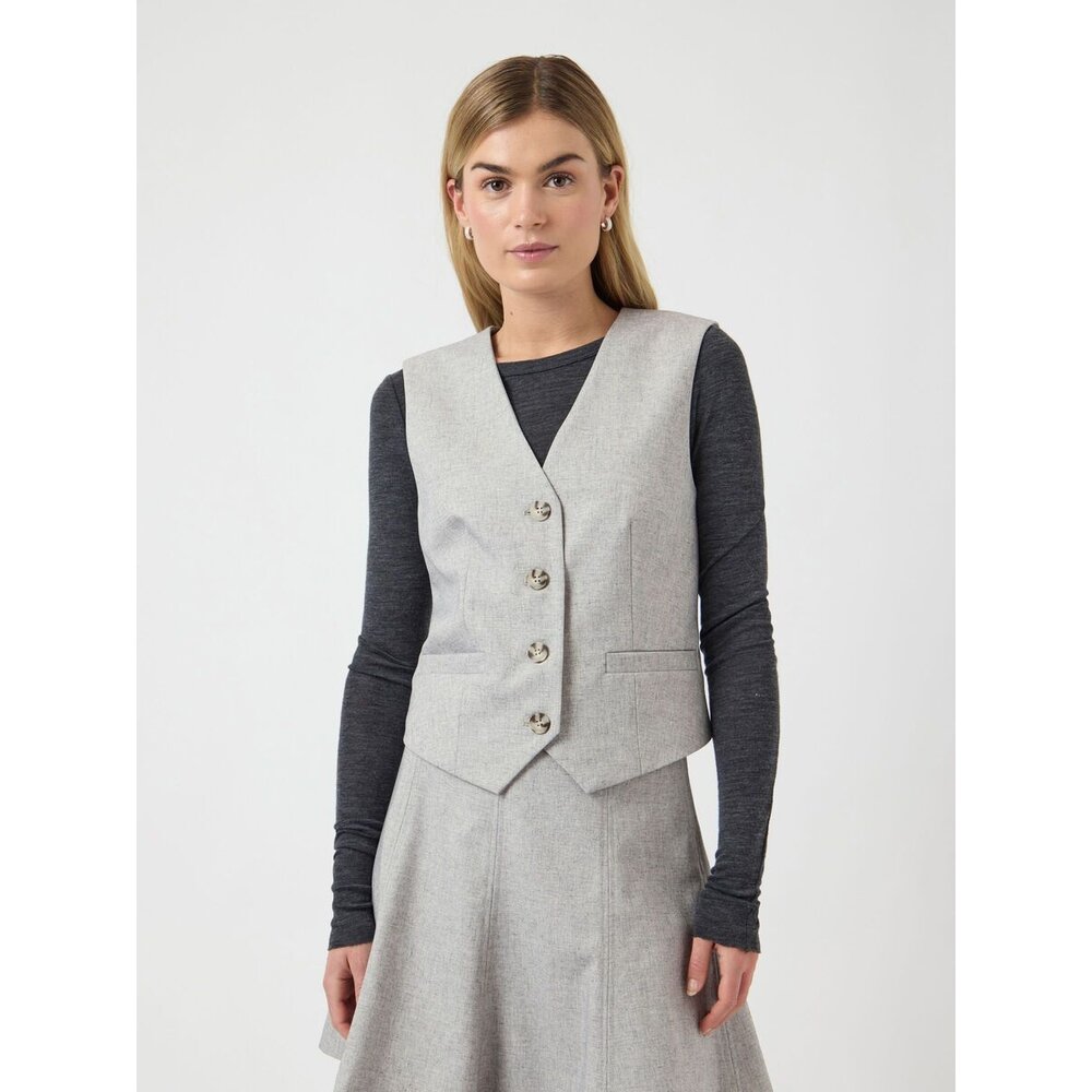 YAS RIU CLASSIC WAISTCOAT - LIGHT GREY MELANGE