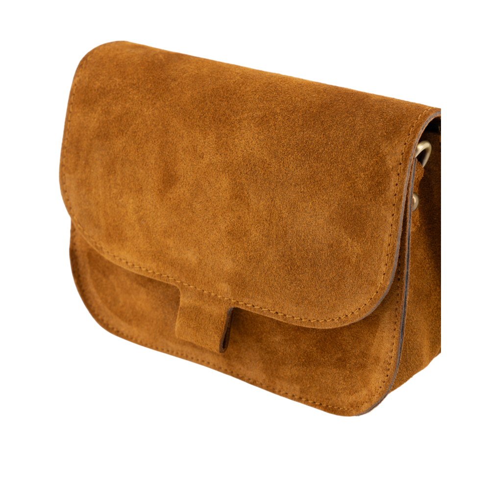 LOTZ & LOT FLORA SUEDE BAG - COGNAC