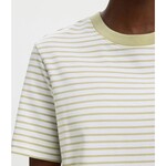 Selected Femme ESSENTIAL STRIPED BOXY TEE - WHITE/GREEN