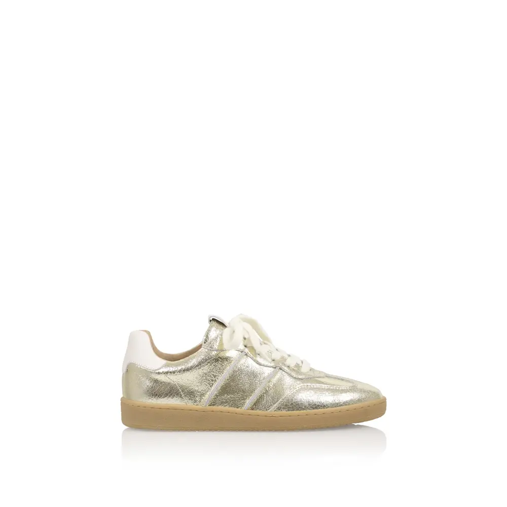 DWRS label POONA CRACKLED SNEAKERS - CHAMPAGNE / OFF WHITE