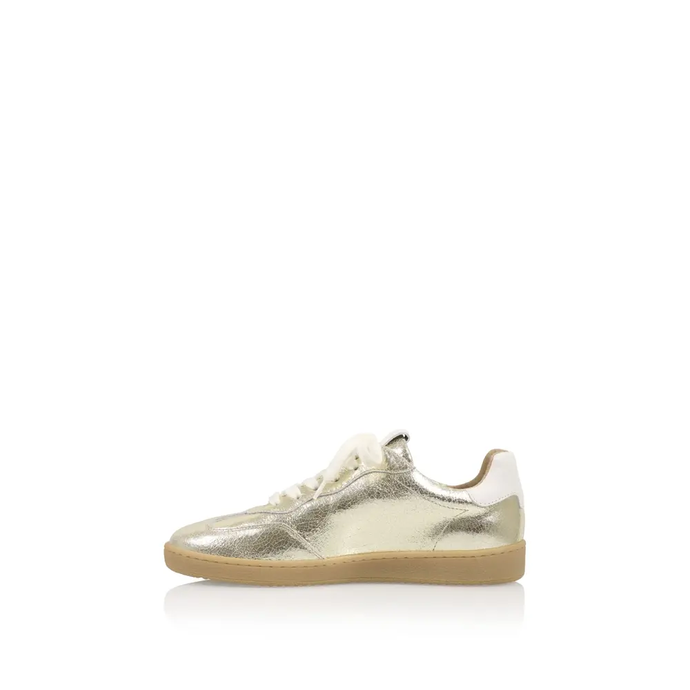DWRS label POONA CRACKLED SNEAKERS - CHAMPAGNE / OFF WHITE