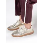 DWRS label POONA CRACKLED SNEAKERS - CHAMPAGNE / OFF WHITE