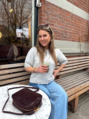 Neo Noir CUNNA KNIT BLOUSE - LIGHT GREY