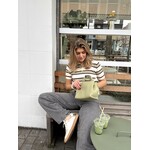 LOTZ & LOT MAU STRIPED POLO - BEIGE/GREEN