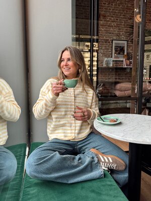 LOTZ & LOT PUCK STRIPES KNIT - YELLOW/BEIGE