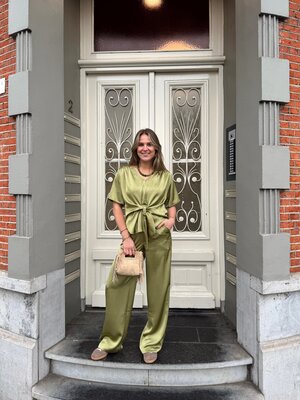 Neo Noir EMMET HEAVY SATEEN PANTS - SAGE GREEN