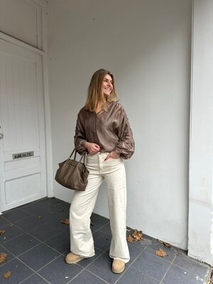 LOTZ & LOT ELLI WIDE TALL JEANS - BEIGE