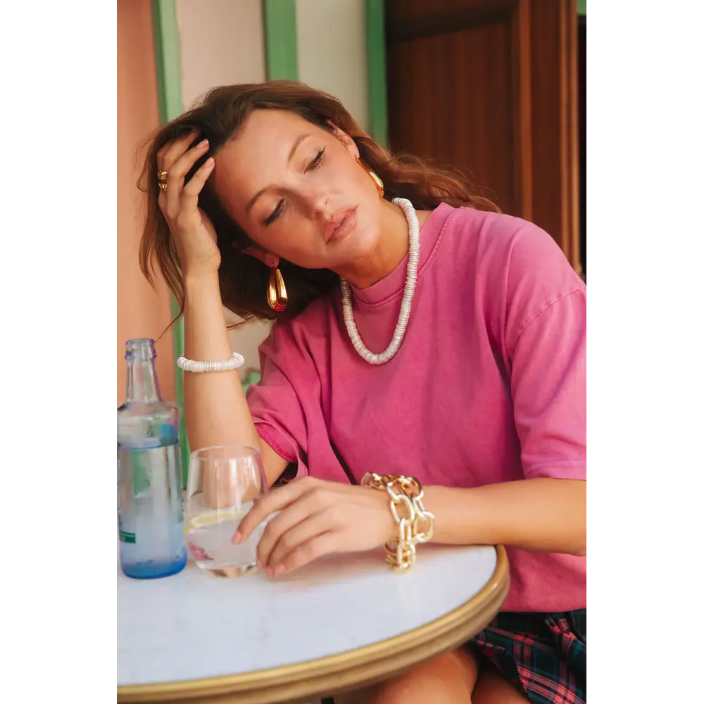 Bonnie Studios DISCO PEARL NECKLACE - WHITE