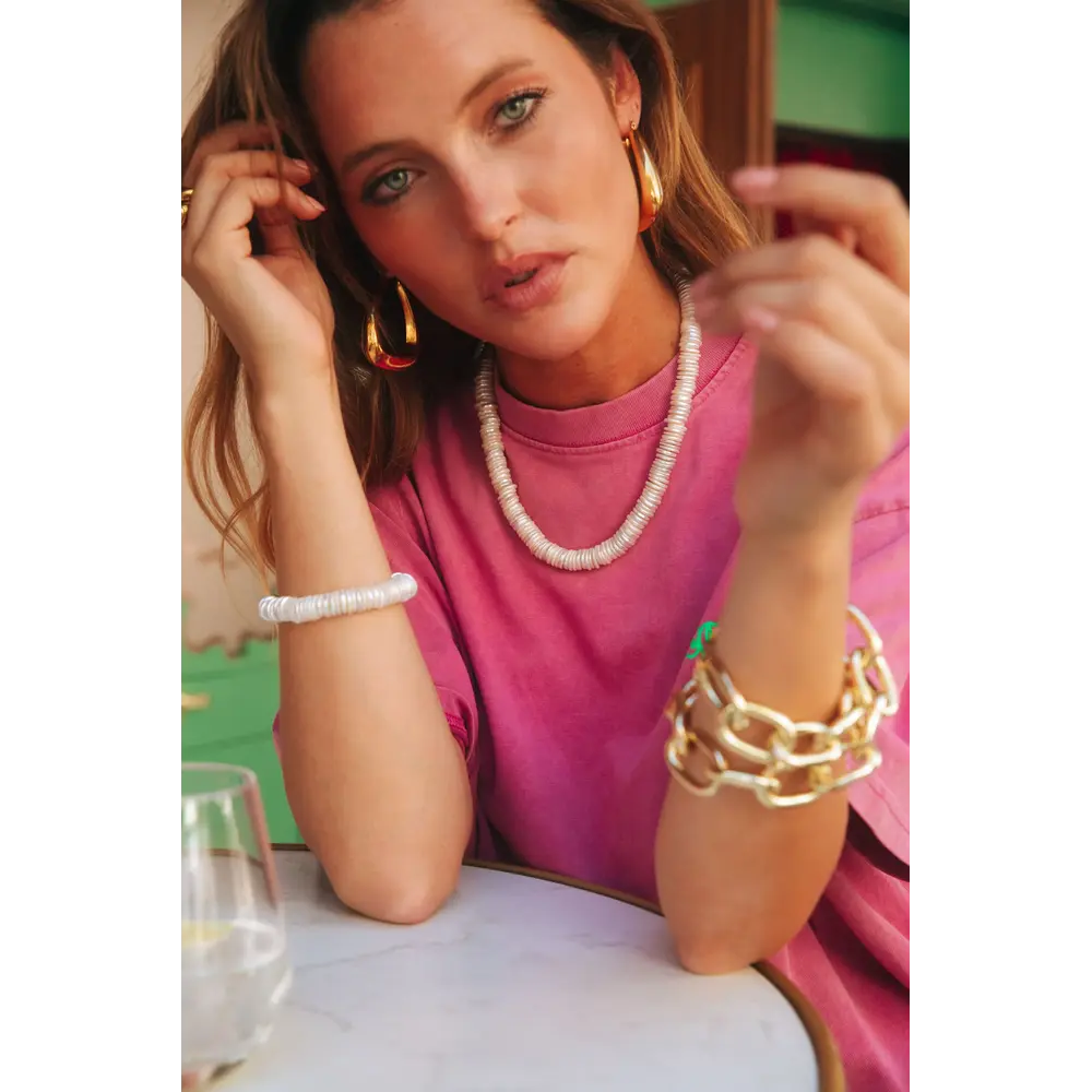 Bonnie Studios DISCO PEARL BRACELET - WHITE