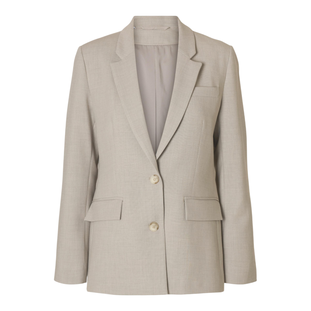 RITA CLASSIC BLAZER - FOSSIL/MELANGE Selected Femme RITA CLASSIC BLAZER - FOSSIL/MELANGE