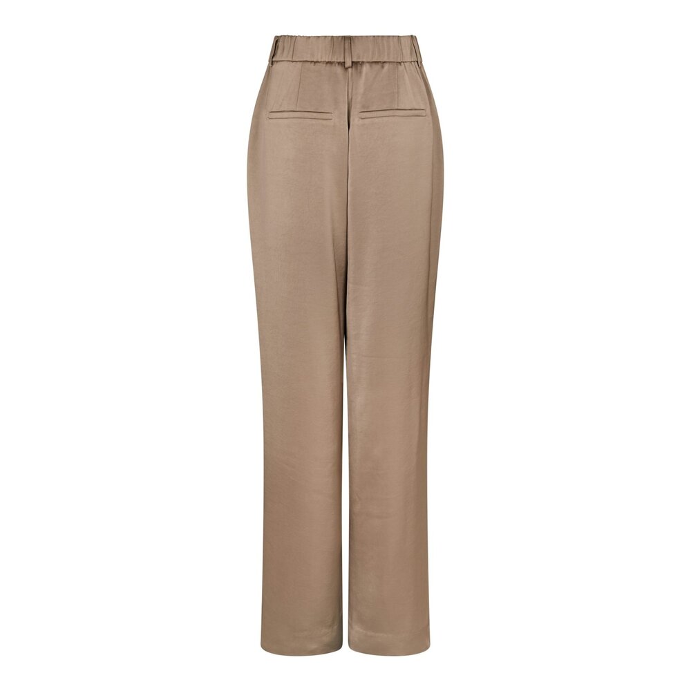 Neo Noir EMMETT HEAVY SATEEN PANTS - DARK TAUPE