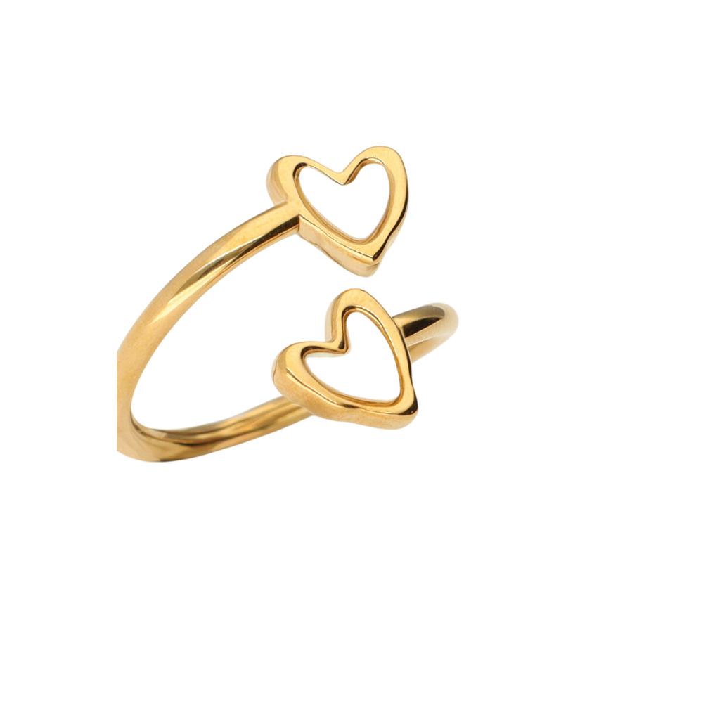 My Jewellery 2 PEARL HEARTS RING - GOLD