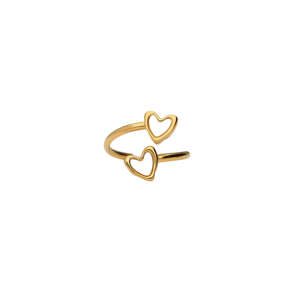 My Jewellery 2 PEARL HEARTS RING - GOLD