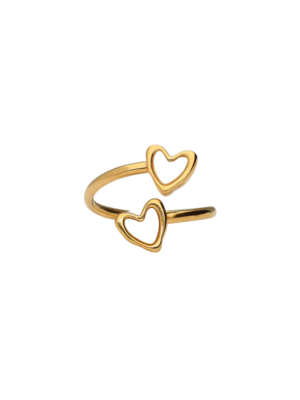 My Jewellery 2 PEARL HEARTS RING - GOLD