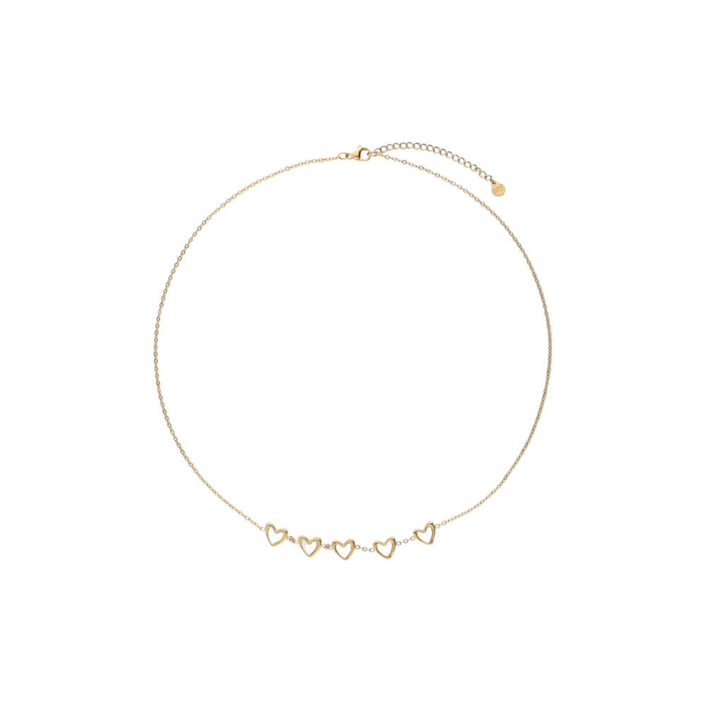 My Jewellery PEARL HEARTS NECKLACE - GOLD