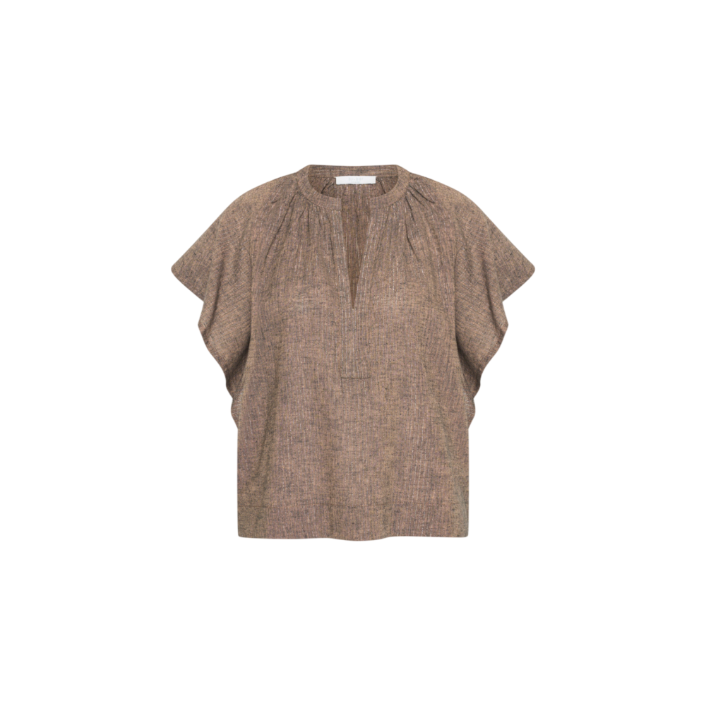 BY BAR VINA LUREX BLOUSE - COFFEE