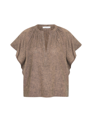 BY BAR VINA LUREX BLOUSE - COFFEE
