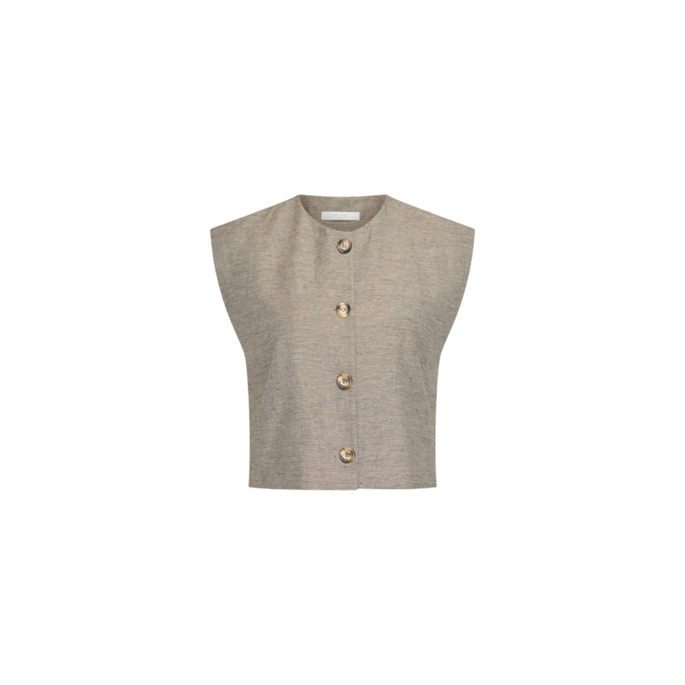 BY BAR NORI MELANGE GILET - CHARCOAL MELEE