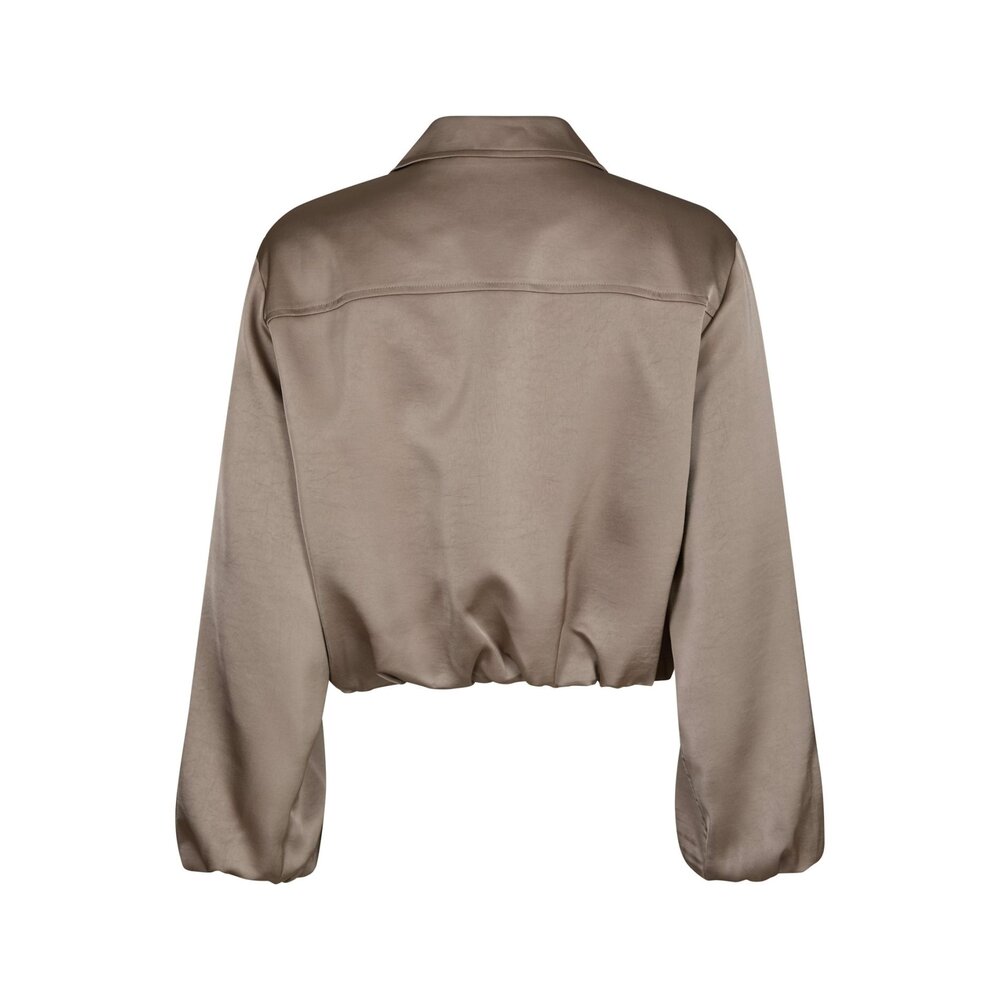 Neo Noir DENIELLE SATEEN JACKET - DARK TAUPE