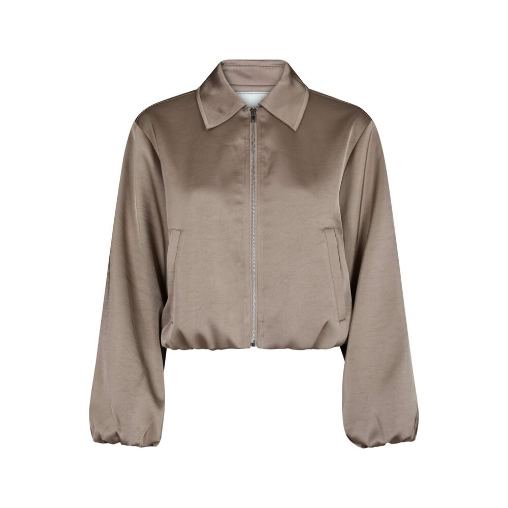 Neo Noir DENIELLE SATEEN JACKET - DARK TAUPE