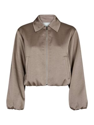 Neo Noir DENIELLE SATEEN JACKET - DARK TAUPE