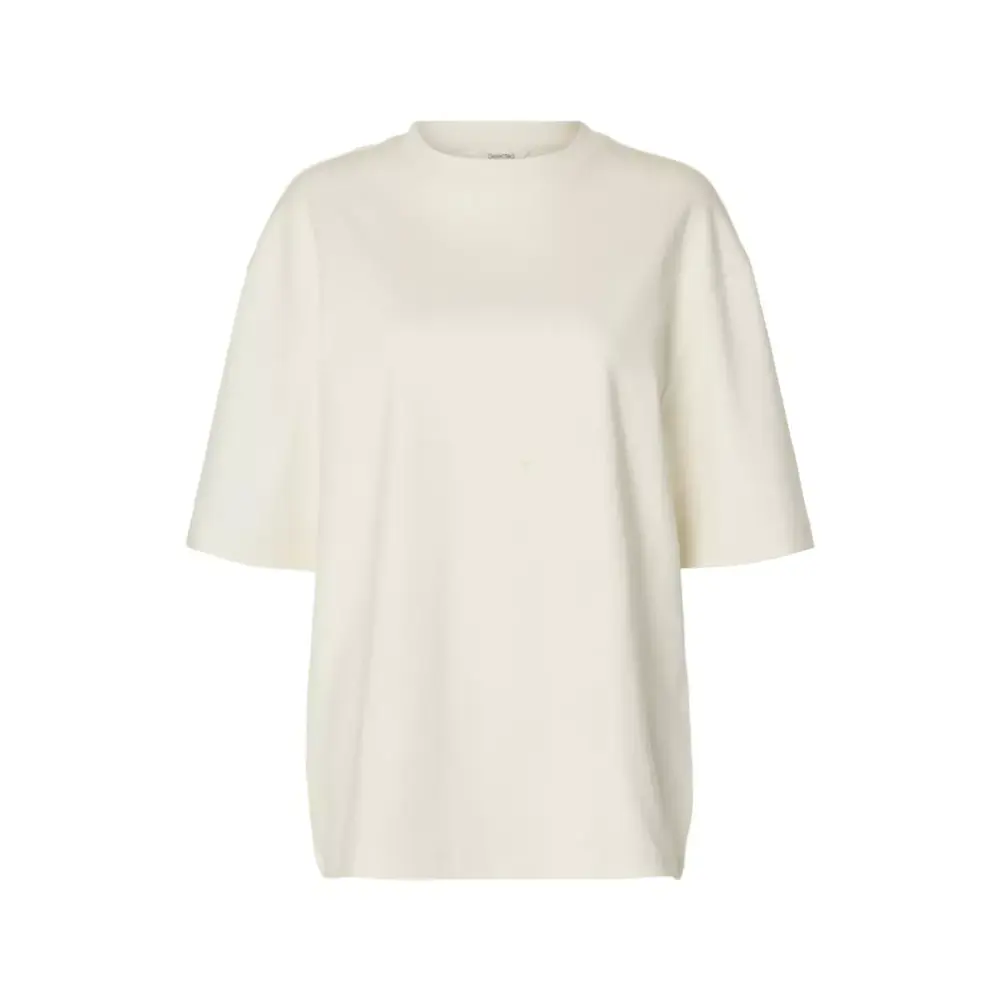 Selected Femme OVERSIZED OLINE TEE - EGRET