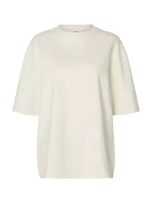 Selected Femme OVERSIZED OLINE TEE - EGRET