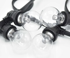 Farbige LED-Glühbirne mit großer transparenter Abdeckung, Ø60