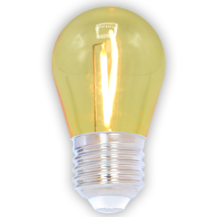 Lichterkette Glühbirne farbig, LED Filament, 1 Watt, gelb