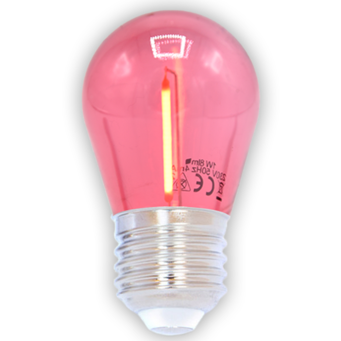 1 watt, filament, rood