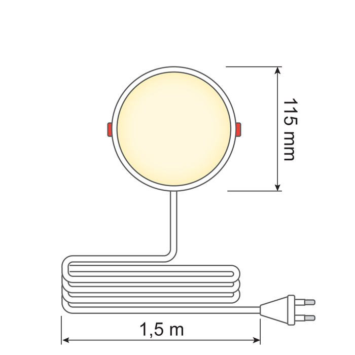 LED Downlight round - 6 watt - Ø115mm