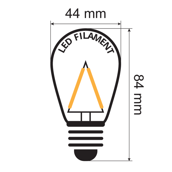Warm white filament LED bulb - 4 watt - dimmable