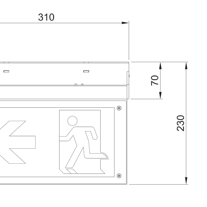 Surface-mounted emergency lighting on swivel OTG-FF