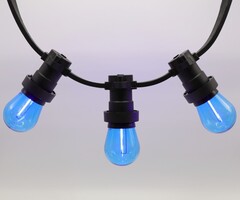 Lichterkette Glühbirne farbig, LED Filament, 1 Watt, blau