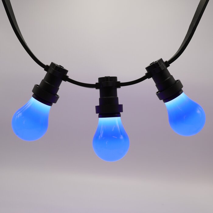 2 en 5 watt blauwe lampen met grote kap Ø60