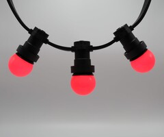 Lichterkette Glühbirne farbig, LED 1 Watt, rot