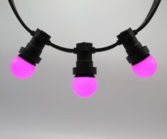 1 watt roze kogellamp met standaard kap, Ø45