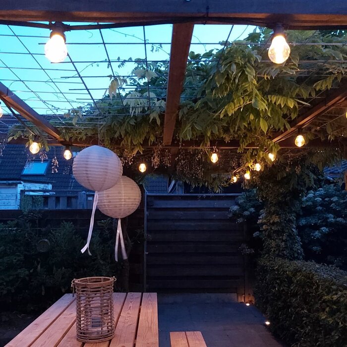 Warm witte LED lampen met grote transparante kap en lens, dimbaar, Ø60