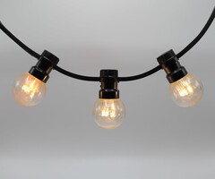 Lichtsnoer met vastgelijmde lampen (geen E27 fitting) - 0,7W LEDs op lange stokjes