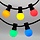 Light string with attached light bulbs (no E27 fitting) - mix of 5 colours