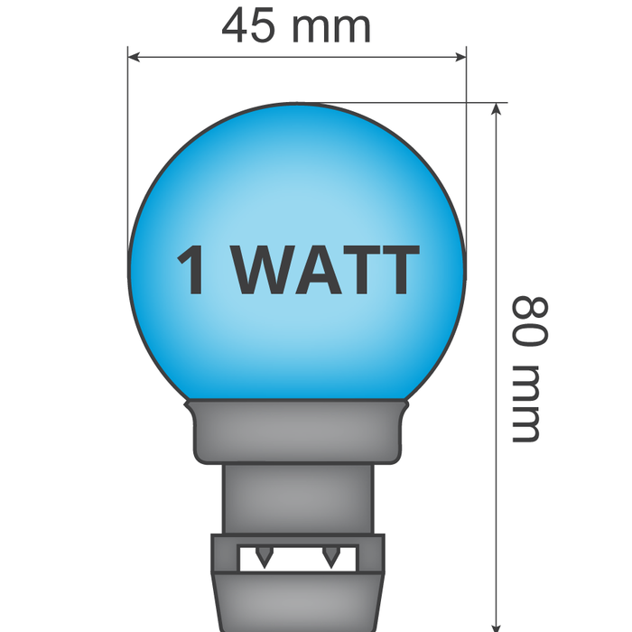 Glühbirne für Lichterkette- Blau (keine E27-Fassung)