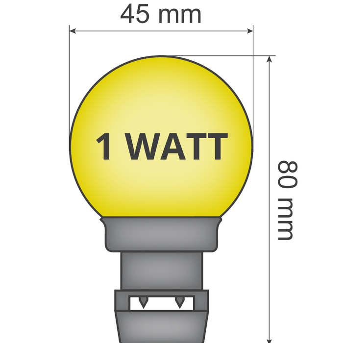 Glühbirne für Lichterkette- Gelb (keine E27-Fassung)