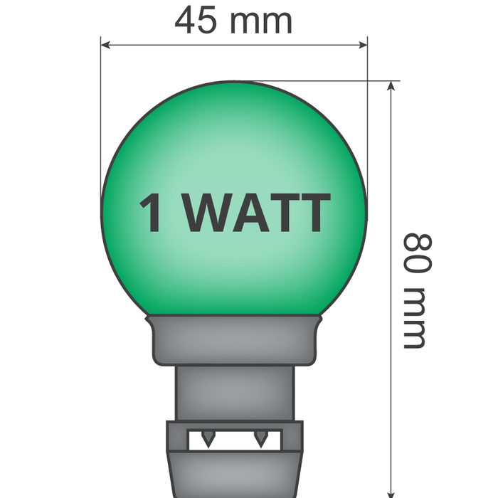 Glühbirne für Lichterkette- Grün (keine E27-Fassung)