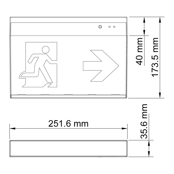Surface mounted emergency lighting LXL-MF-3