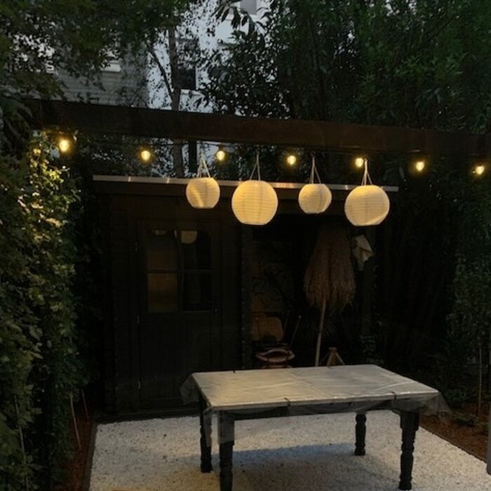 White nylon lantern for outdoor, Ø25cm